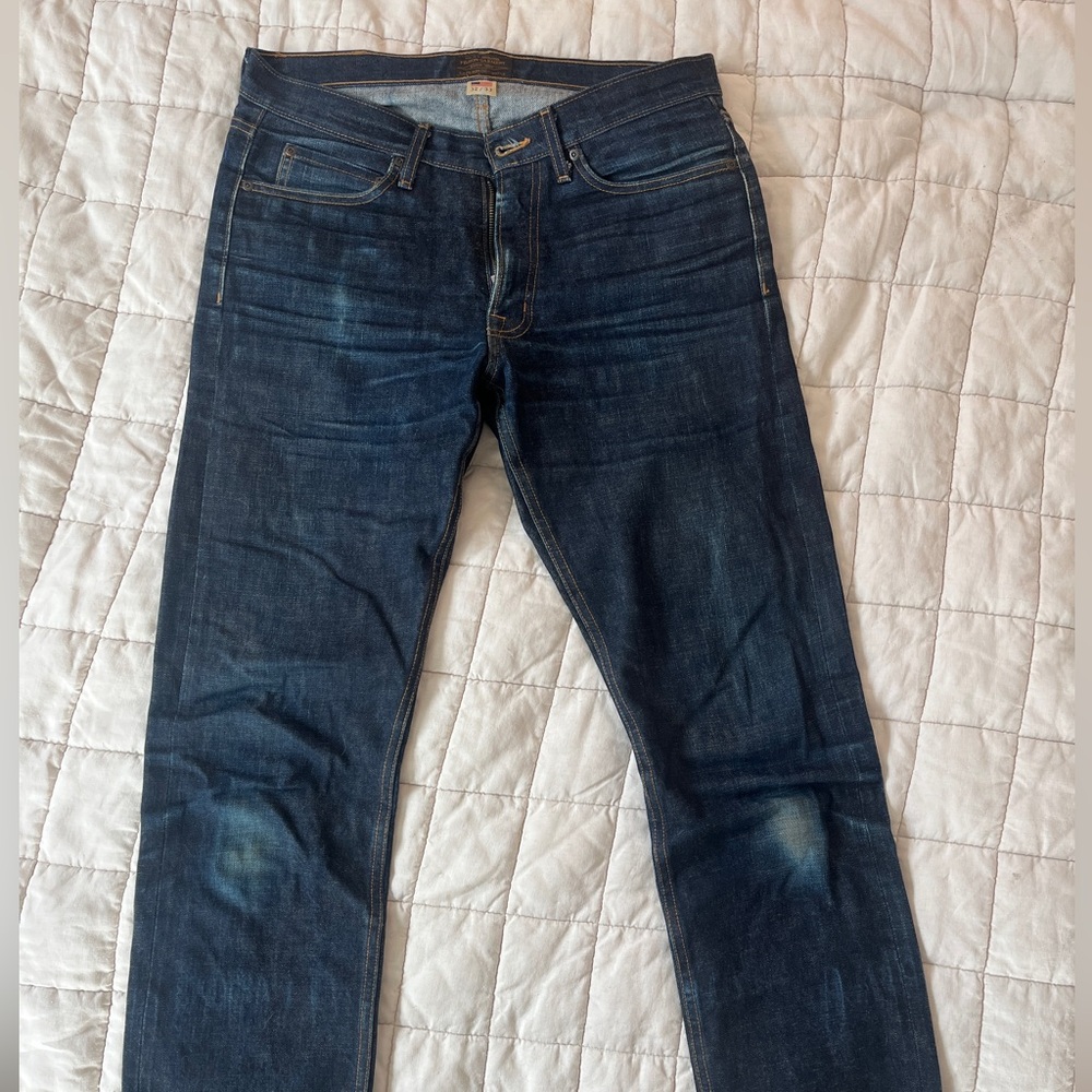 Filson Rail Splitter Selvedge Straight Leg Jeans Mens 32/33 Raw Indigo USA Made